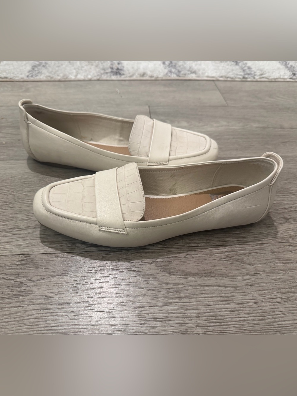 Dolce Vita Cream Croc-Embossed Penny Loafers